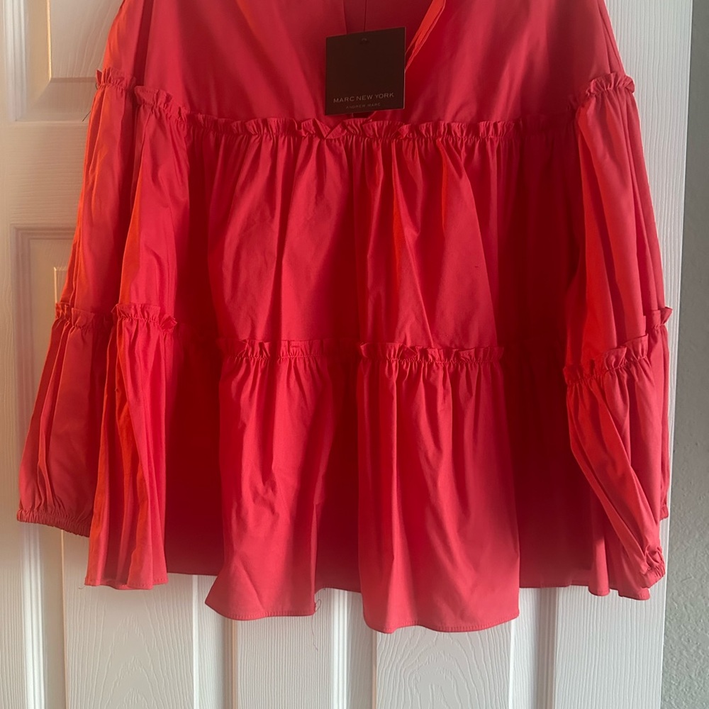 Andrew Marc Red Blouse